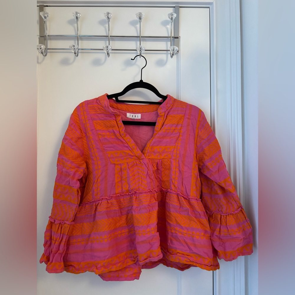 Women’s Pink and Orange Cover up Blouse